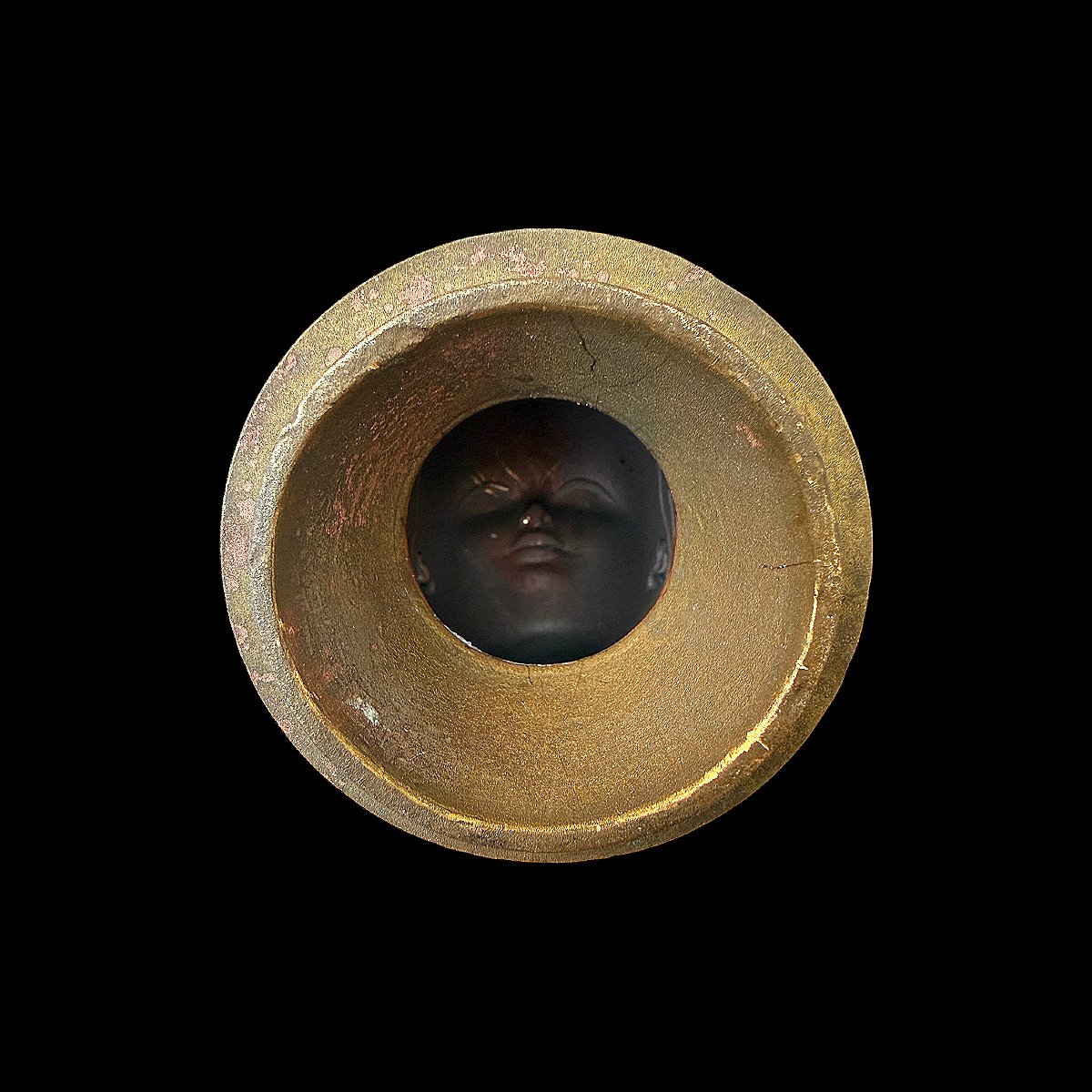 Moule de tête de poupée en Bronze  de la marque "Bella" portant le N° 12 - Objet de Curiosité -photo-3