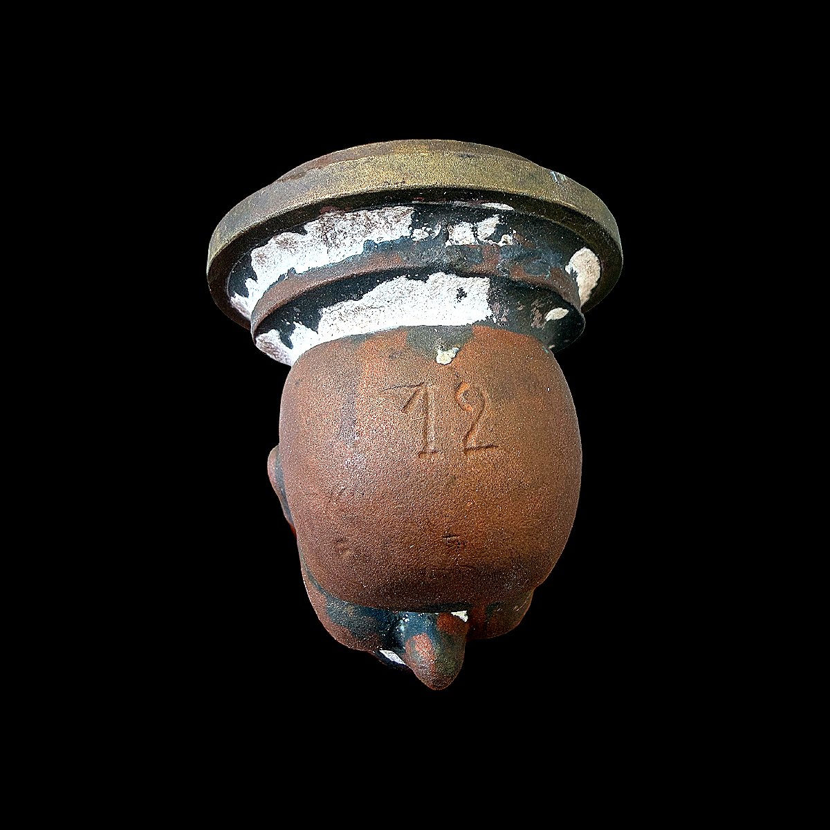 Moule de tête de poupée en Bronze  de la marque "Bella" portant le N° 12 - Objet de Curiosité -photo-4