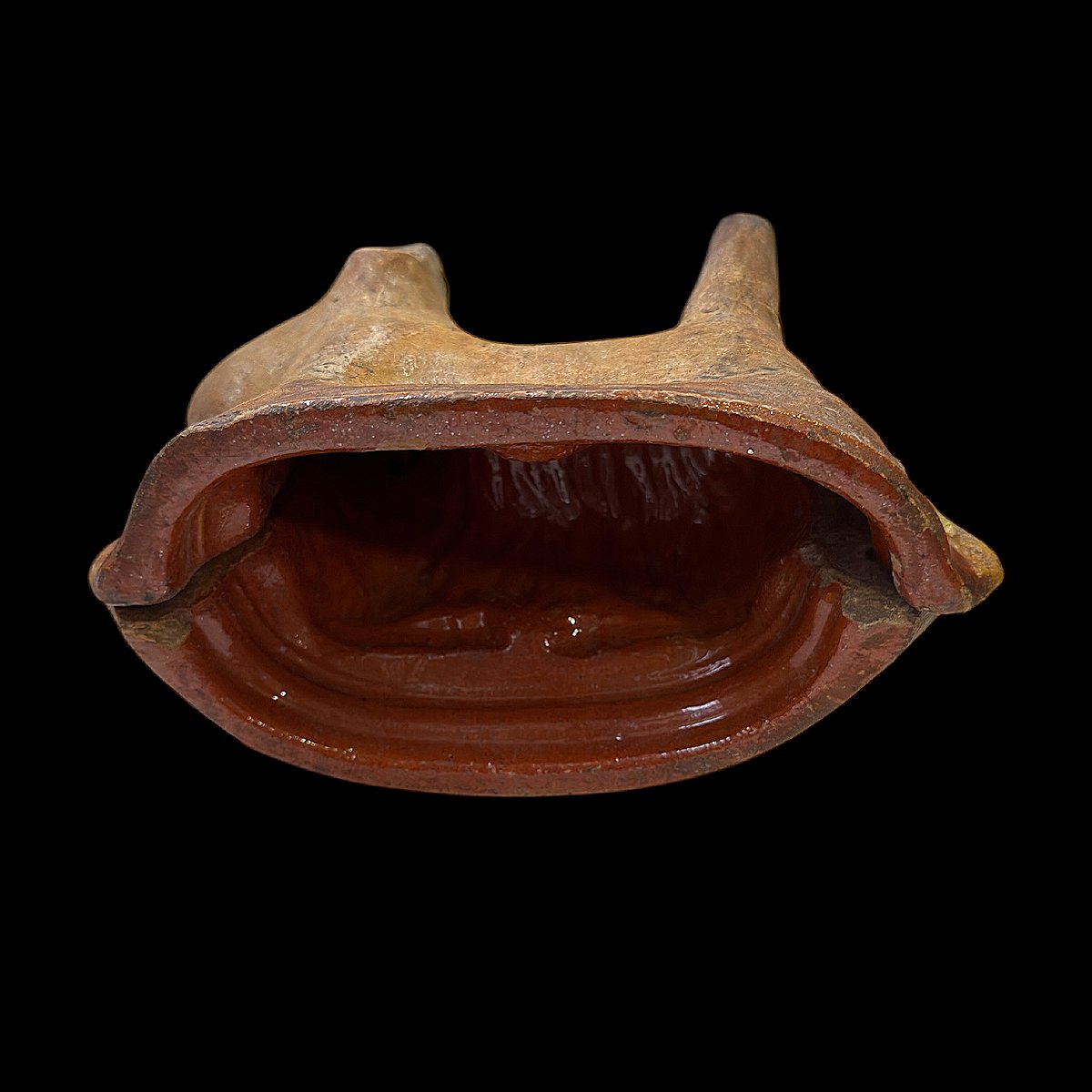 Pascal Lamb Mold In Glazed Clay - 18cm Wide - Folk Art - France - Late 18th Century-photo-2