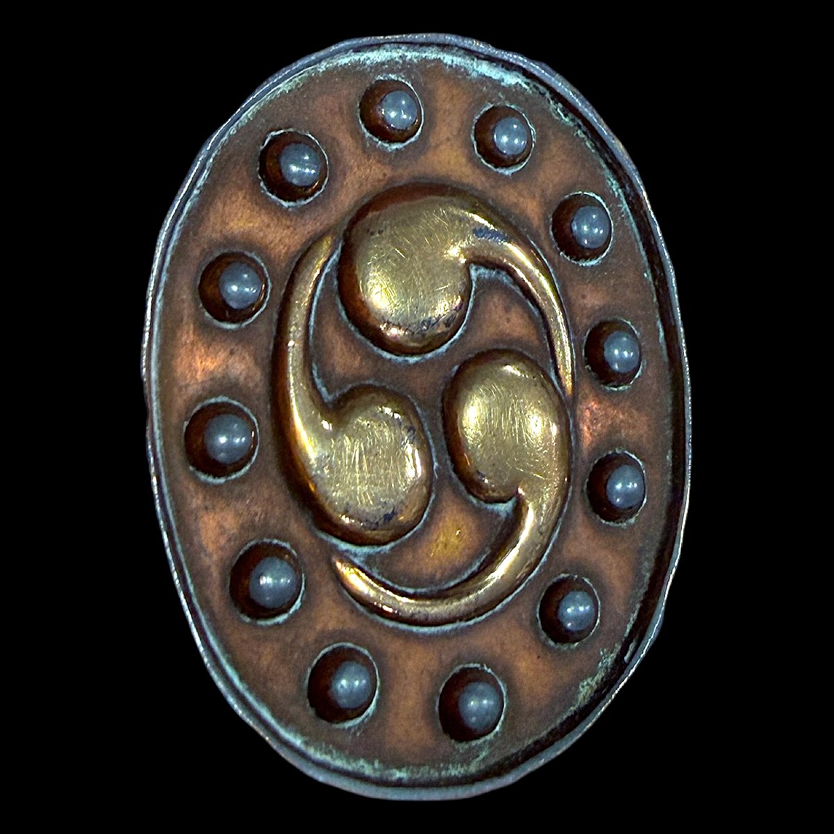 Bronze Dish Japan Meiji Period (1868-1912) Chidori Decoration - Signed Tadatsugu - Diam 37 Cm-photo-1