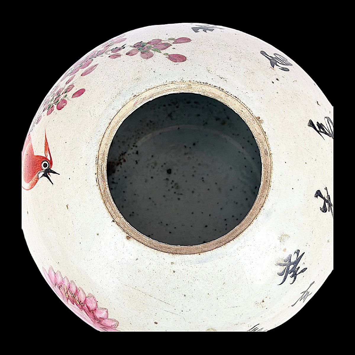 Vase Dated 1923 - China - Famille Rose Porcelain - Republic Period - Bird And Peonies-photo-2