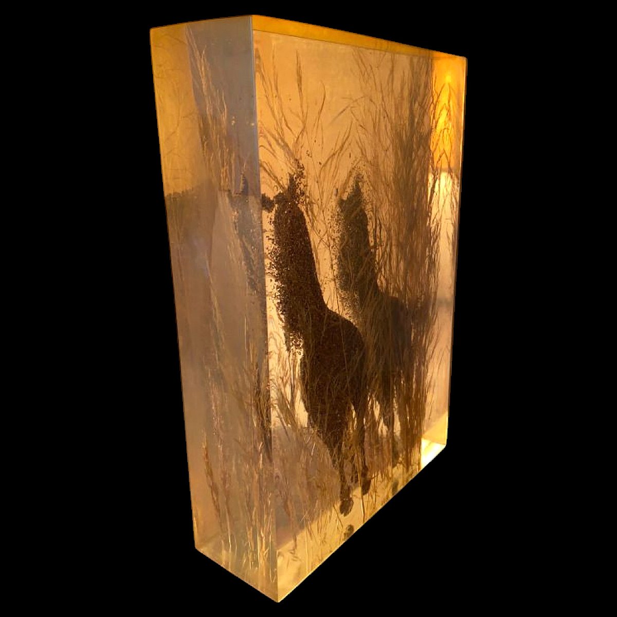 Pierre Giraudon (1923-2012) - Resin Sculpture With Two Horses - 20th Century - Height 39cm-photo-1