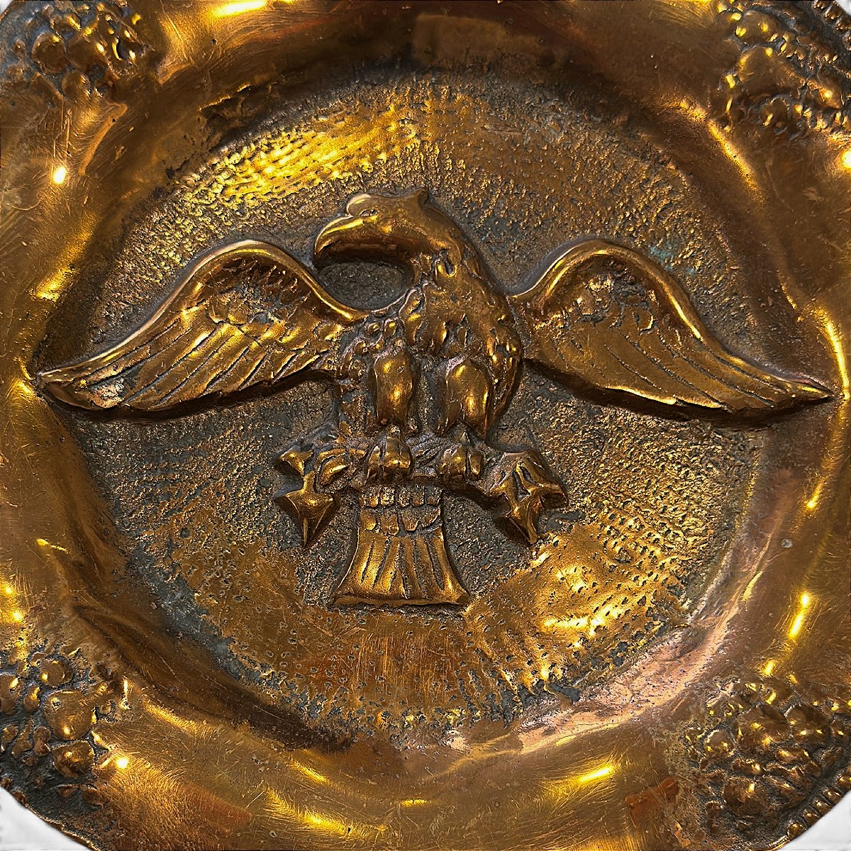 19th Century Bronze Dish Decorated With An Imperial Eagle In The Empire Style-photo-4