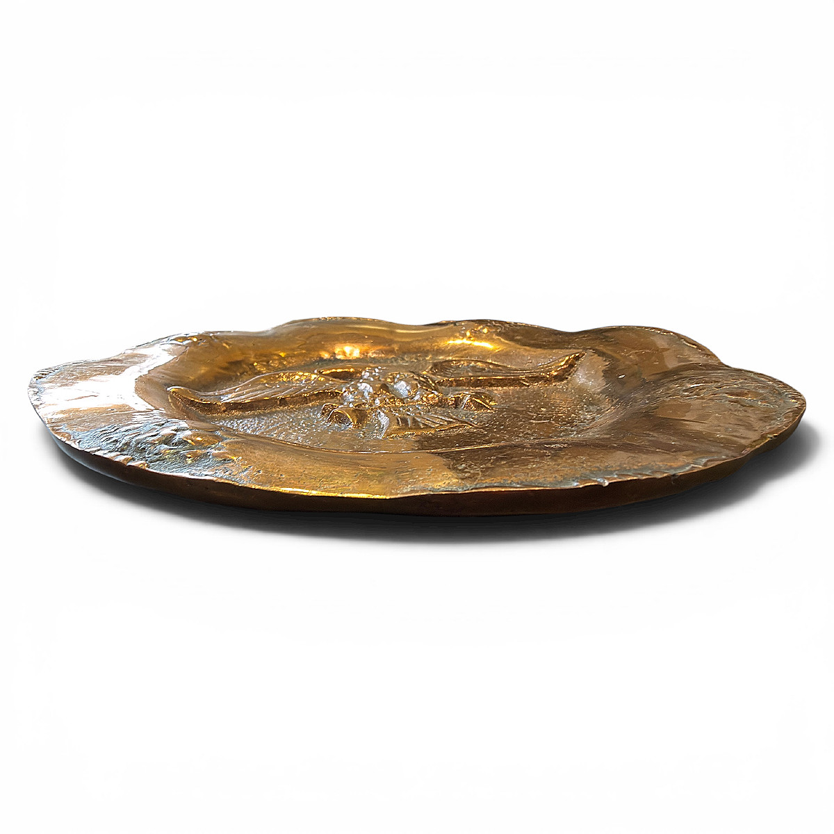 19th Century Bronze Dish Decorated With An Imperial Eagle In The Empire Style-photo-1
