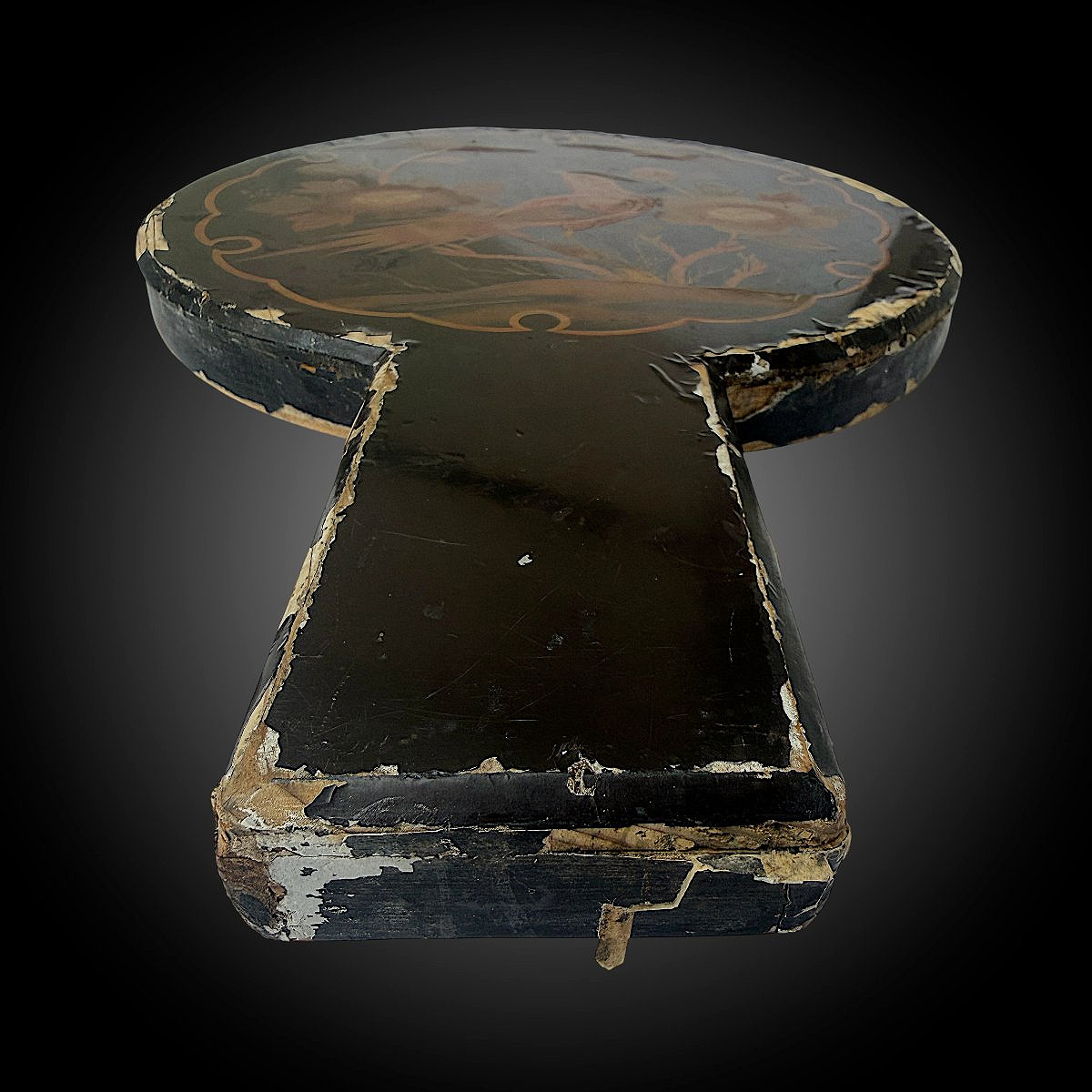 Japanese Kagami Bronze Hand Mirror With Lacquered Case - Meiji Period (1852-1912)-photo-7