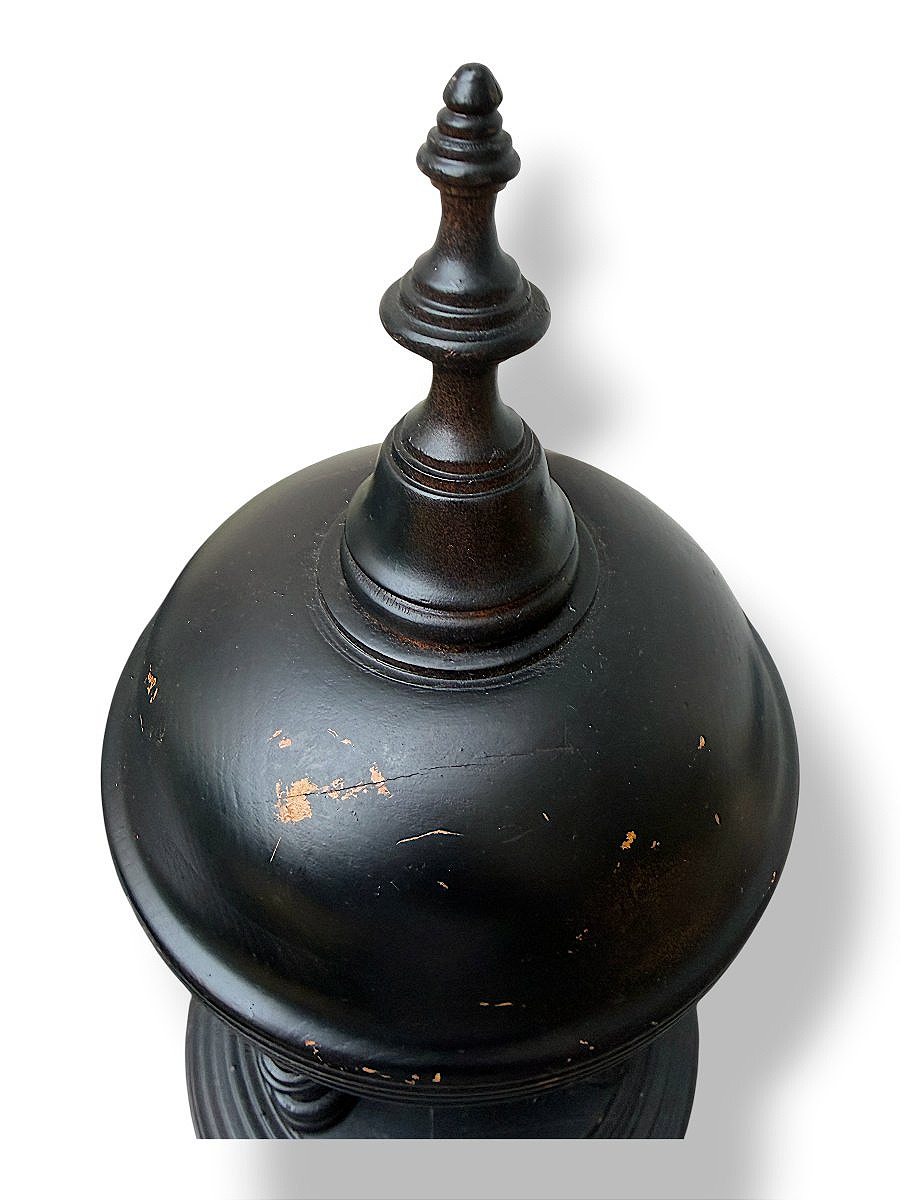 Turned Ebonized Wood Temple - Watch-holder - Souvenir Du Grand Tour - 19th Century-photo-3