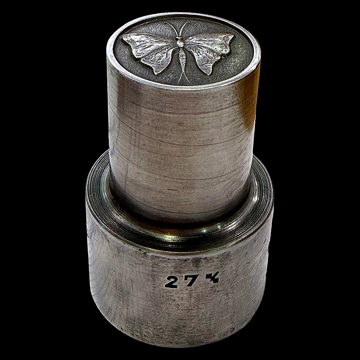 Steel Die Or Paper Press With Butterfly Design Jewellery Tool Mid 20th Century-photo-3