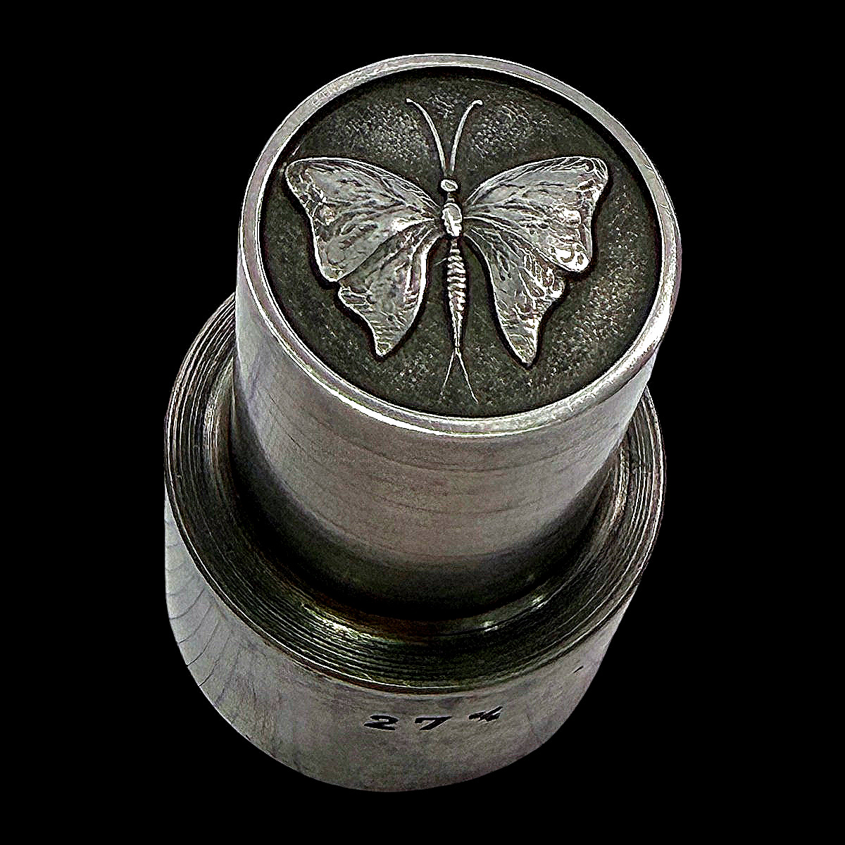 Steel Die Or Paper Press With Butterfly Design Jewellery Tool Mid 20th Century