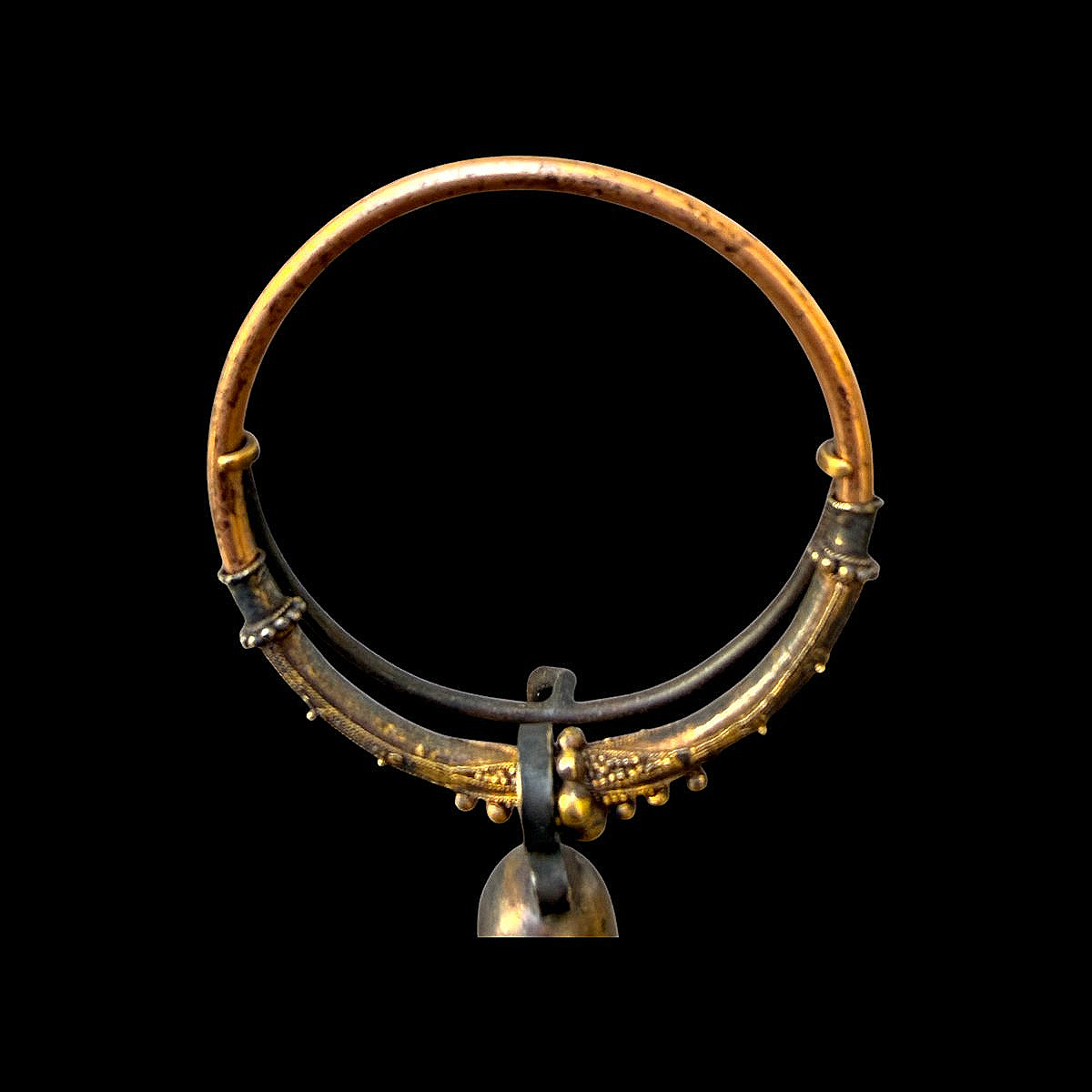 Traditional Metal Earring - Sulawesi - Celebes Islands - Early 20th Century-photo-1