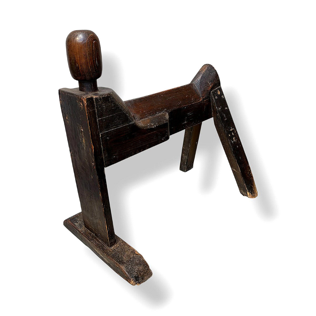 Porte-selle de cheval en bois de l'Époque Victorienne (vers 1840) - Art Populaire Anglais-photo-2