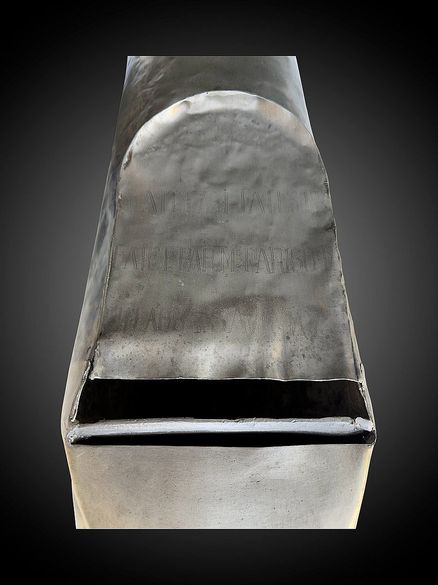 Lead Organ Pipe Dated 1721, Engraved -photo-3