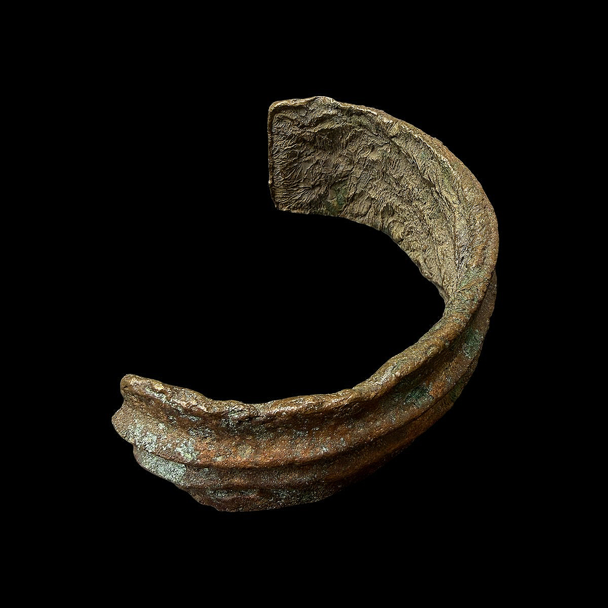 Bracelet-Monnaie de Prestige Africain En Bronze Ancien - Congo - Art Premier - L 11,5cm-photo-4