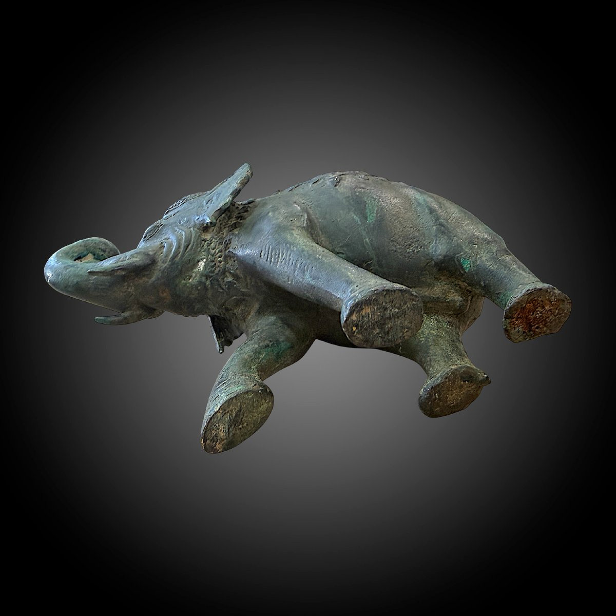 Bronze Elephant With Patina And Armor - Southeast Asia - Mid-20th Century, Circa 1970 - L 18 Cm-photo-1