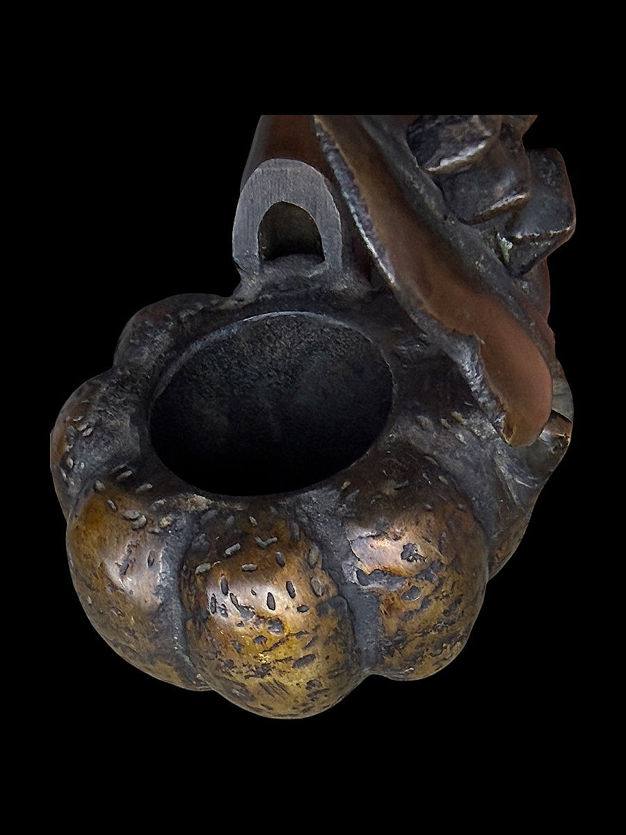 Encrier Japonais en Bronze dit "Yatate" Nécessaire d'écriture portatif - Époque Edo (1603-1868)-photo-2