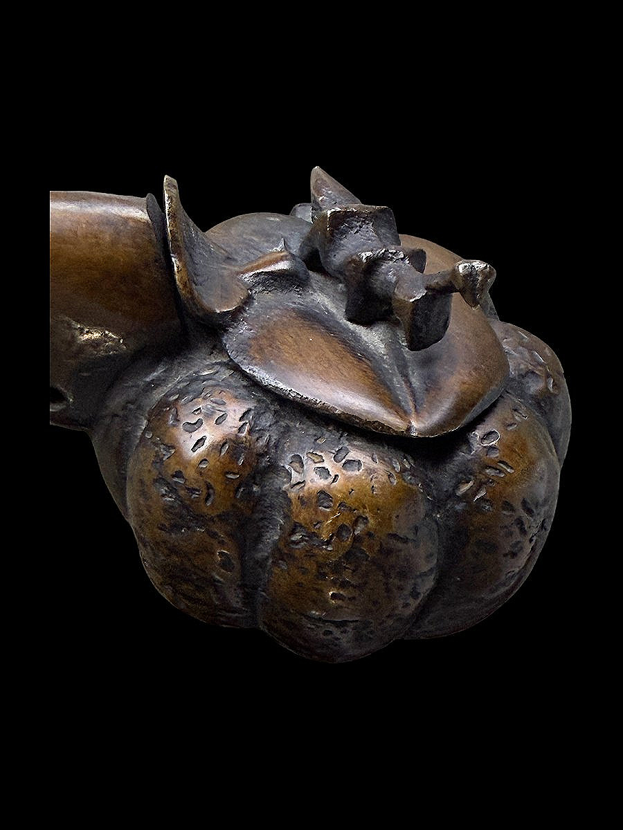 Encrier Japonais en Bronze dit "Yatate" Nécessaire d'écriture portatif - Époque Edo (1603-1868)-photo-3