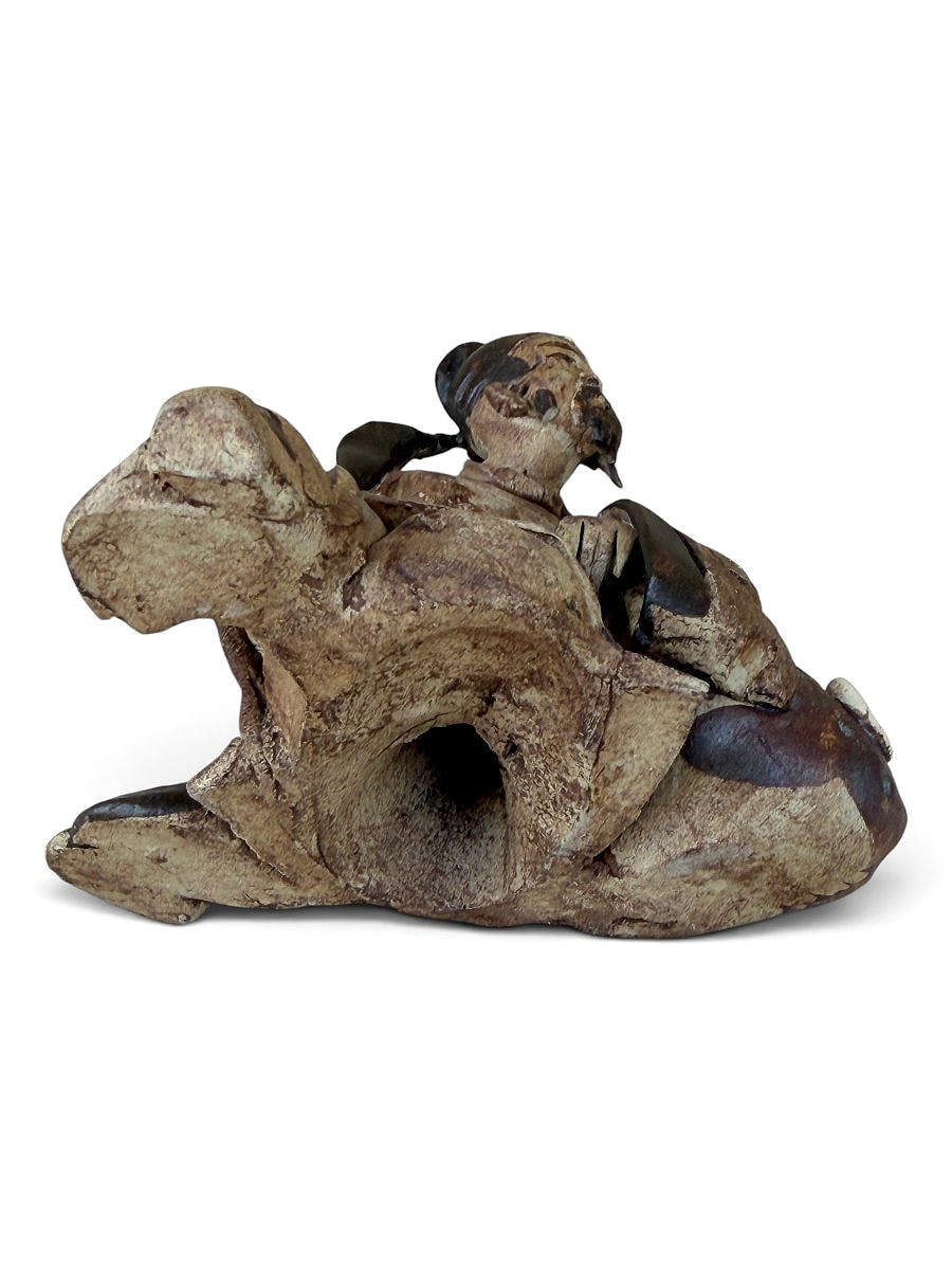 Polychrome Terracotta Statuette Of An Eastern Sage - Asian Art - Late 19th / Early 20th Century-photo-5