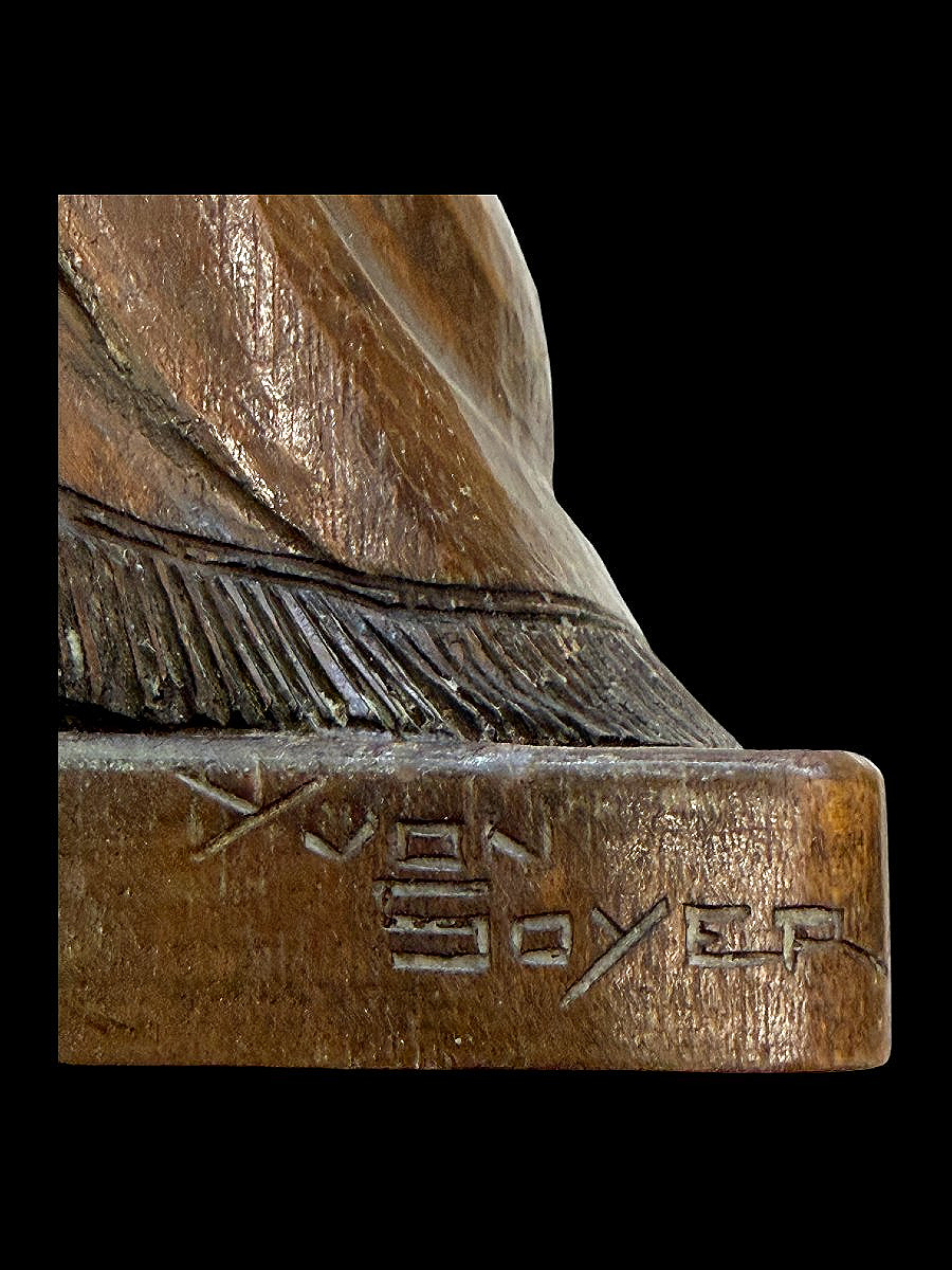 Christ Roi Sacré-Cœur Sculpture Bois Sculpté Art Religieux Art Populaire XXe s. Desgodets Paris-photo-3