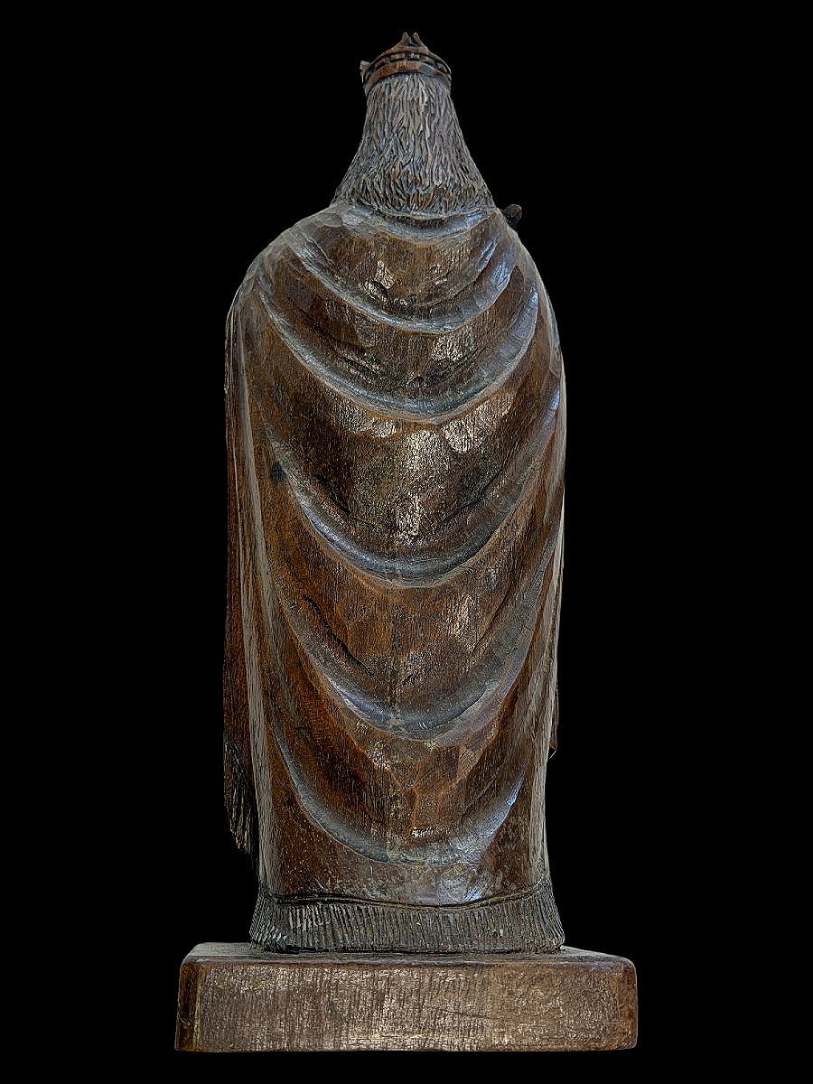 Christ Roi Sacré-Cœur Sculpture Bois Sculpté Art Religieux Art Populaire XXe s. Desgodets Paris-photo-4