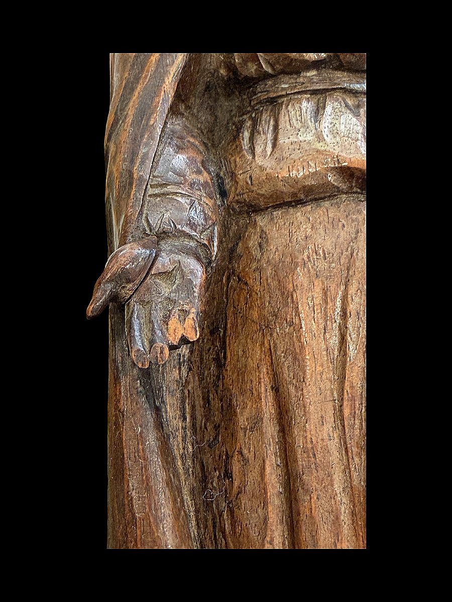 Christ Roi Sacré-Cœur Sculpture Bois Sculpté Art Religieux Art Populaire XXe s. Desgodets Paris-photo-6