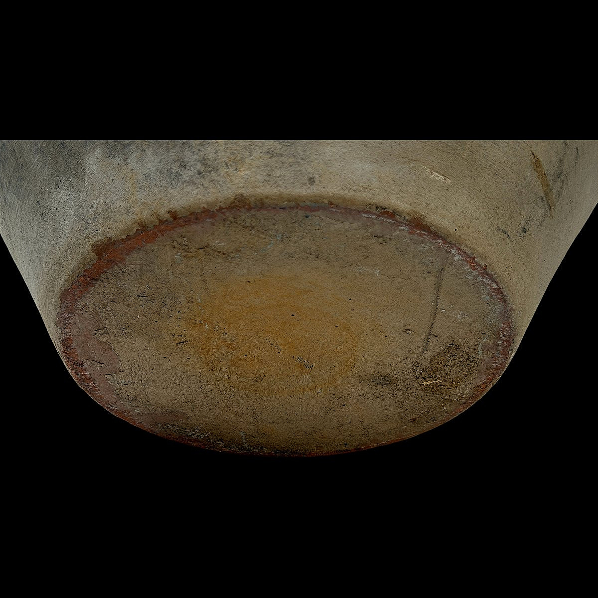 Glazed Terracotta Bowl (or Salad Bowl) With Spout - Mid-19th Century - ø 47 Cm-photo-5