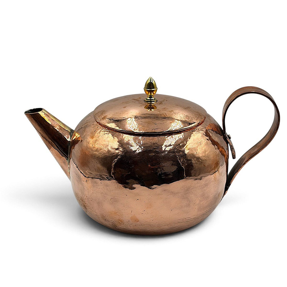 Théière ou Bouilloire en Cuivre Martelé et Intérieur Étamé - Époque XIXe Siècle