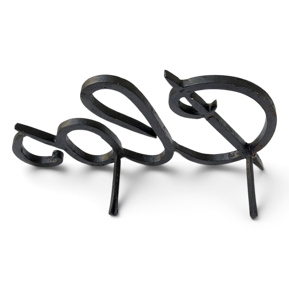 Set Of Four Black Wrought-iron Letters Forming The Name Of A Property Or Castle -  Circa 1900-photo-3