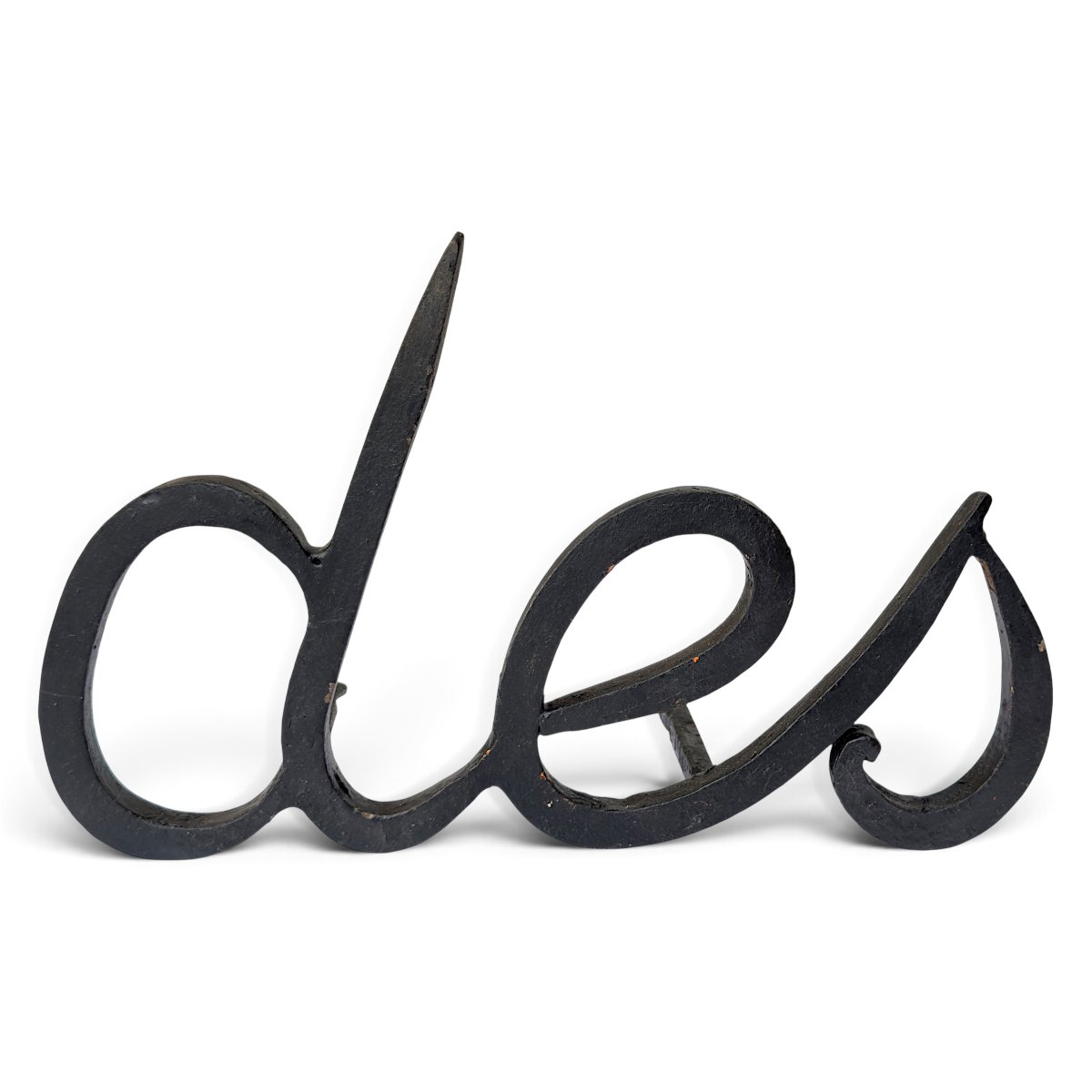 Set Of Four Black Wrought-iron Letters Forming The Name Of A Property Or Castle -  Circa 1900-photo-4