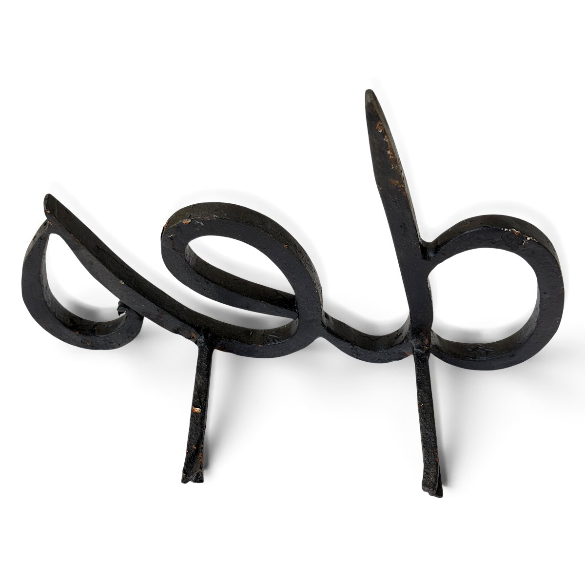 Set Of Four Black Wrought-iron Letters Forming The Name Of A Property Or Castle -  Circa 1900-photo-5