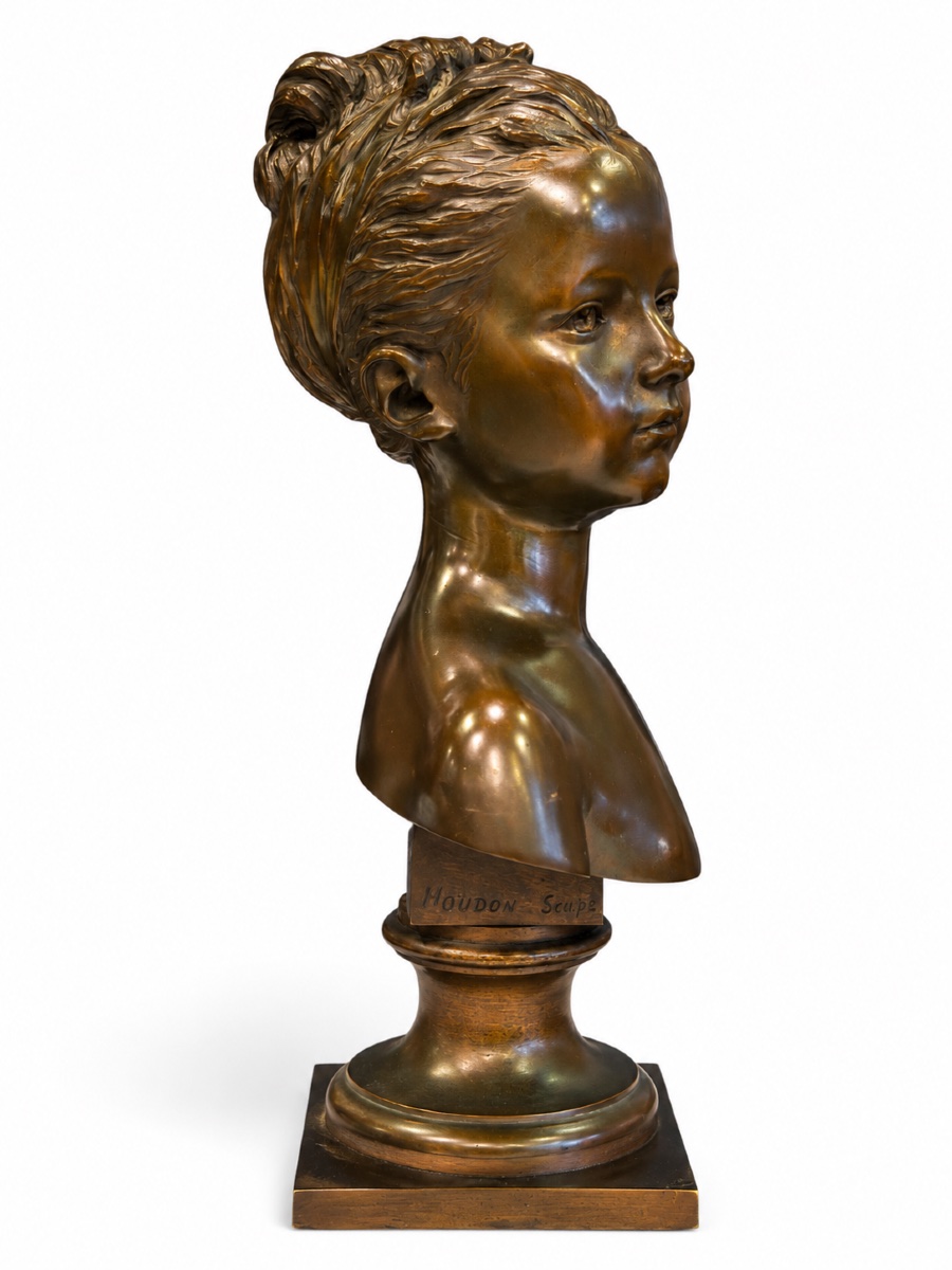 Bronze Bust Of Louise Brongniart After Houdon—signed Houdon And Susse Frères—19th Century-photo-4