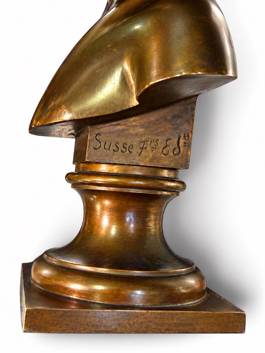Bronze Bust Of Louise Brongniart After Houdon—signed Houdon And Susse Frères—19th Century-photo-5