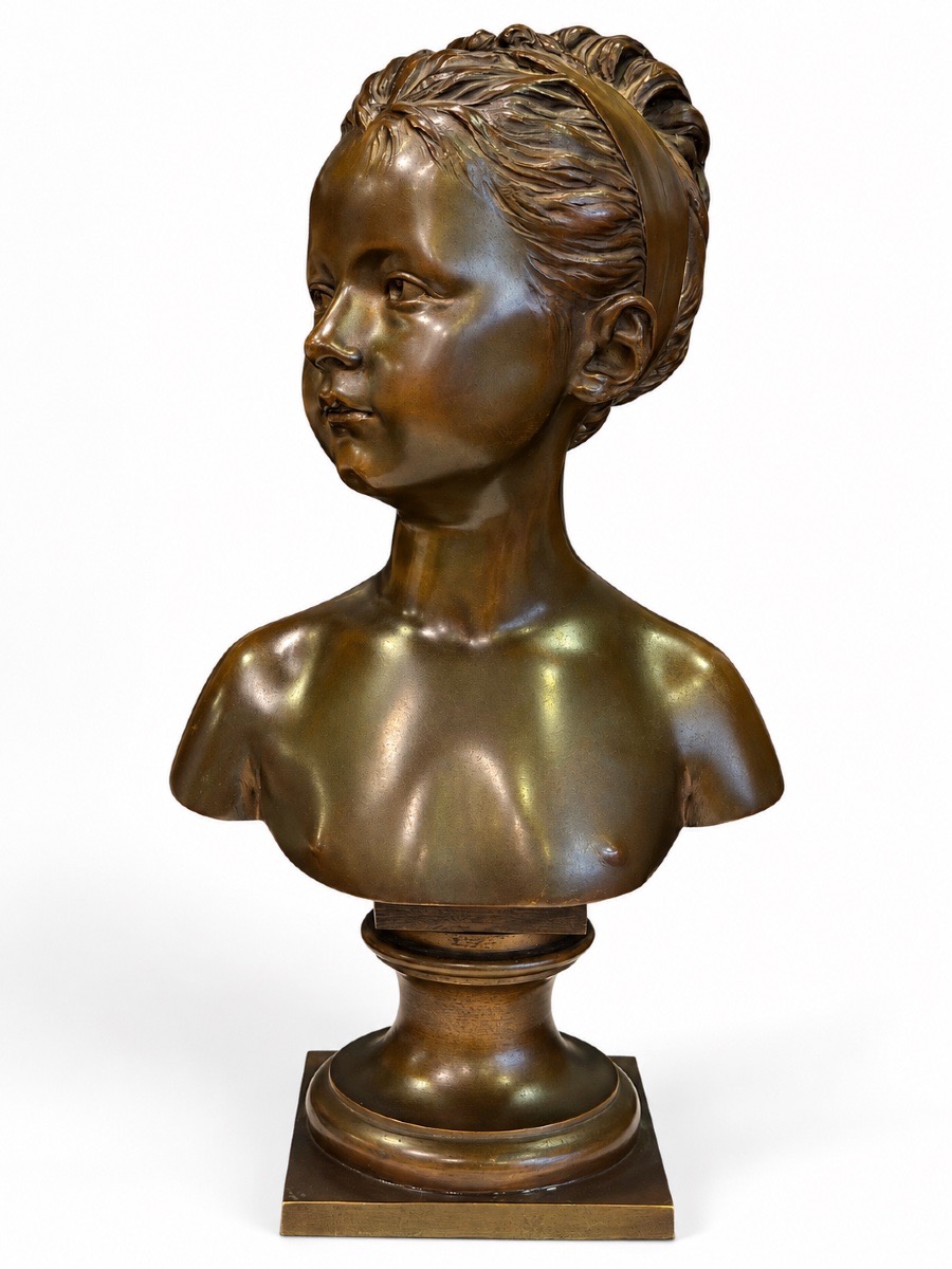 Bronze Bust Of Louise Brongniart After Houdon—signed Houdon And Susse Frères—19th Century