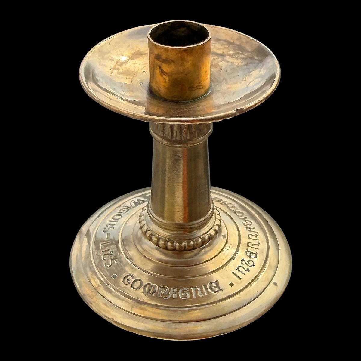 Pair Of Bronze Candlesticks By The Compagnie Internationale Des Wagons-lits - H 11.5 Cm - Circa 1900-photo-3