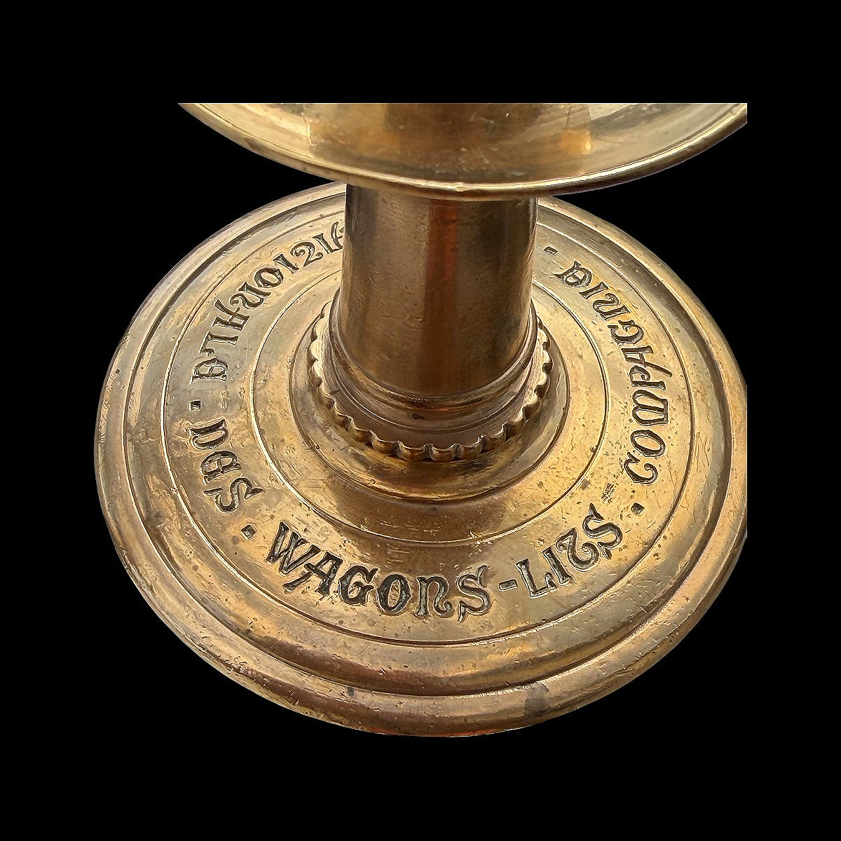 Pair Of Bronze Candlesticks By The Compagnie Internationale Des Wagons-lits - H 11.5 Cm - Circa 1900-photo-1