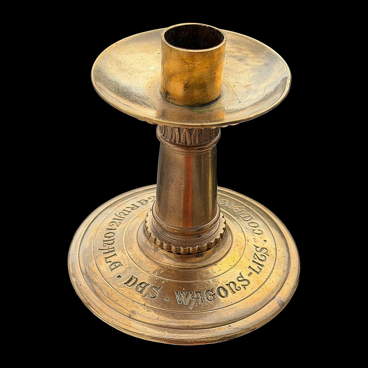 Pair Of Bronze Candlesticks By The Compagnie Internationale Des Wagons-lits - H 11.5 Cm - Circa 1900-photo-2