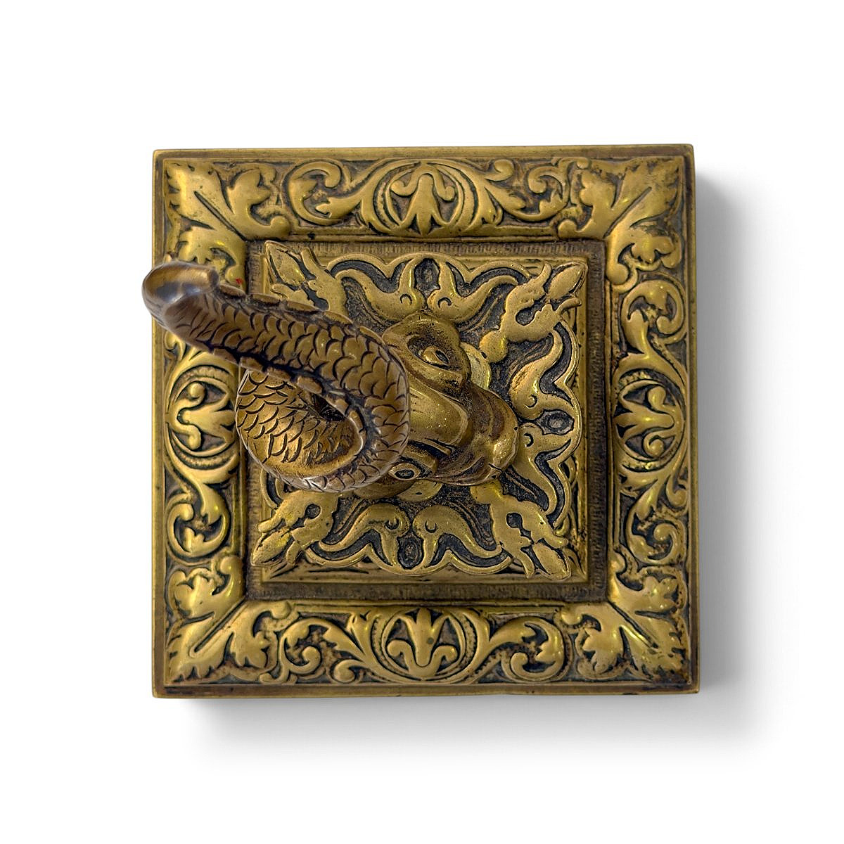 Gilded Bronze Paperweight Or Ring Holder Featuring A Dolphin In The Renaissance Style; 19th Century-photo-3
