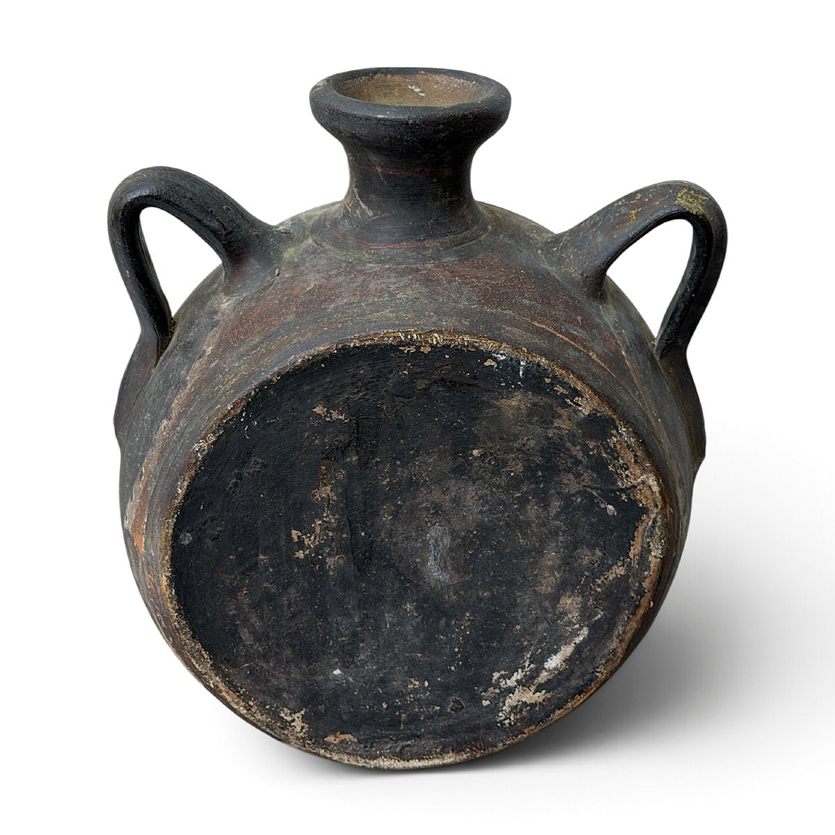 Vase-gourde de pèlerin en faïence femme orientale à décor peint - Travail début XXe (vers 1900)-photo-4
