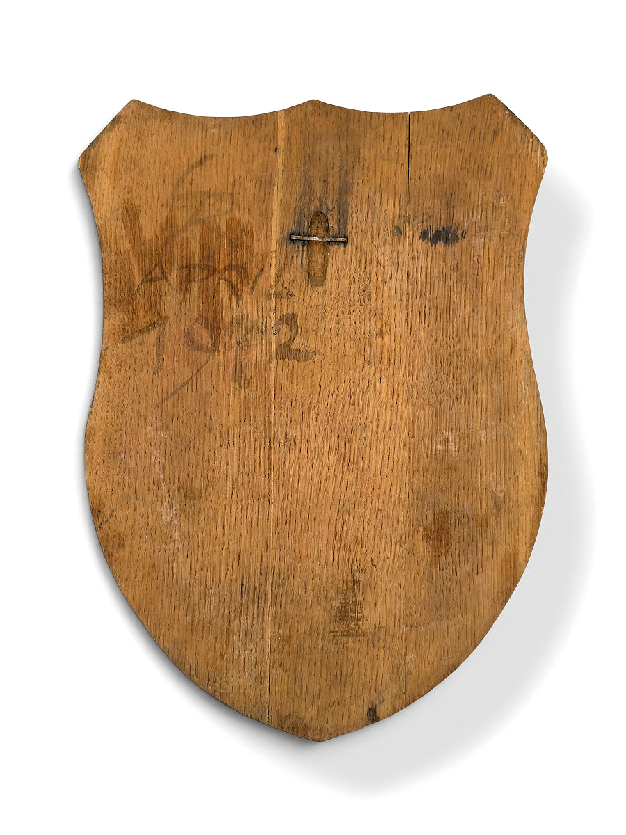 Plaque héraldique - Écusson en bois sculpté - H 39 cm - Armoiries Alberndorf - Autriche 1972-photo-4