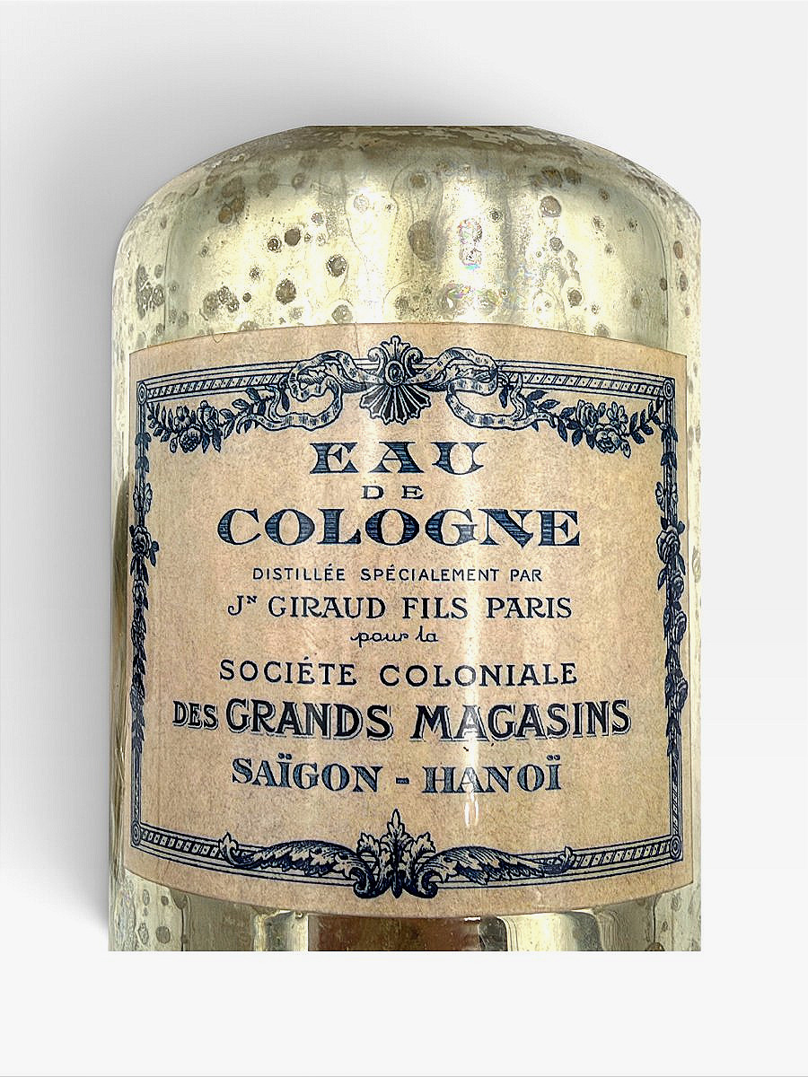 Flacon en verre mercurisé Eau de Cologne Giraud Fils Paris Grands Magasins Hanoi (Vers 1930)-photo-3