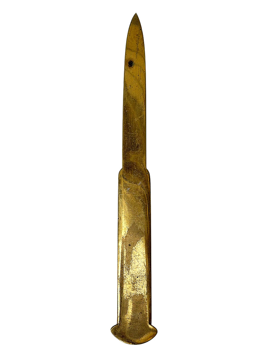 Coupe-papier ouvre-lettres en Bronze à décor floral - Signé - L 27 cm - Art Nouveau - Vers 1900-photo-3
