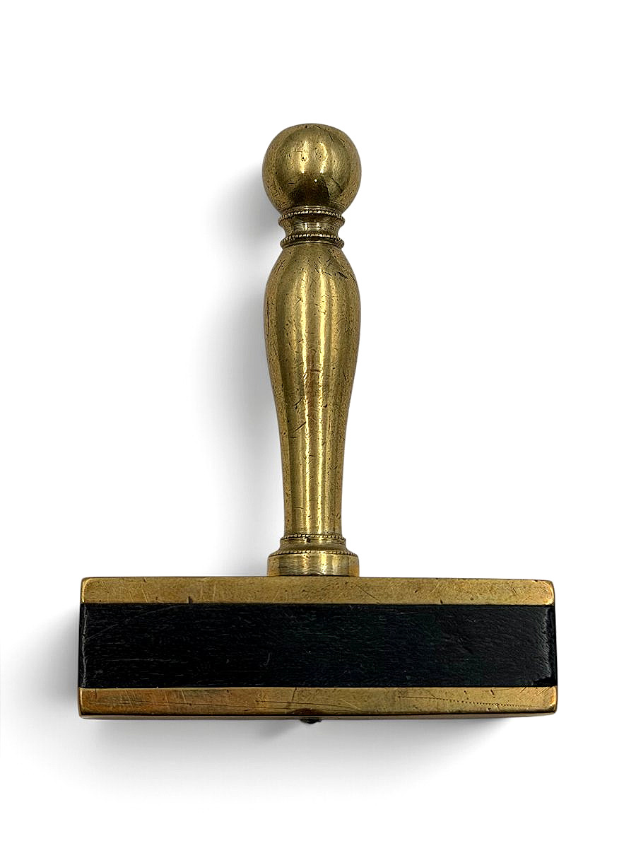 Glazier's Diamond Glass Cutter Made Of Brass And Blackened Wood - Antique Tool - 19th Century, Circa 1900-photo-3