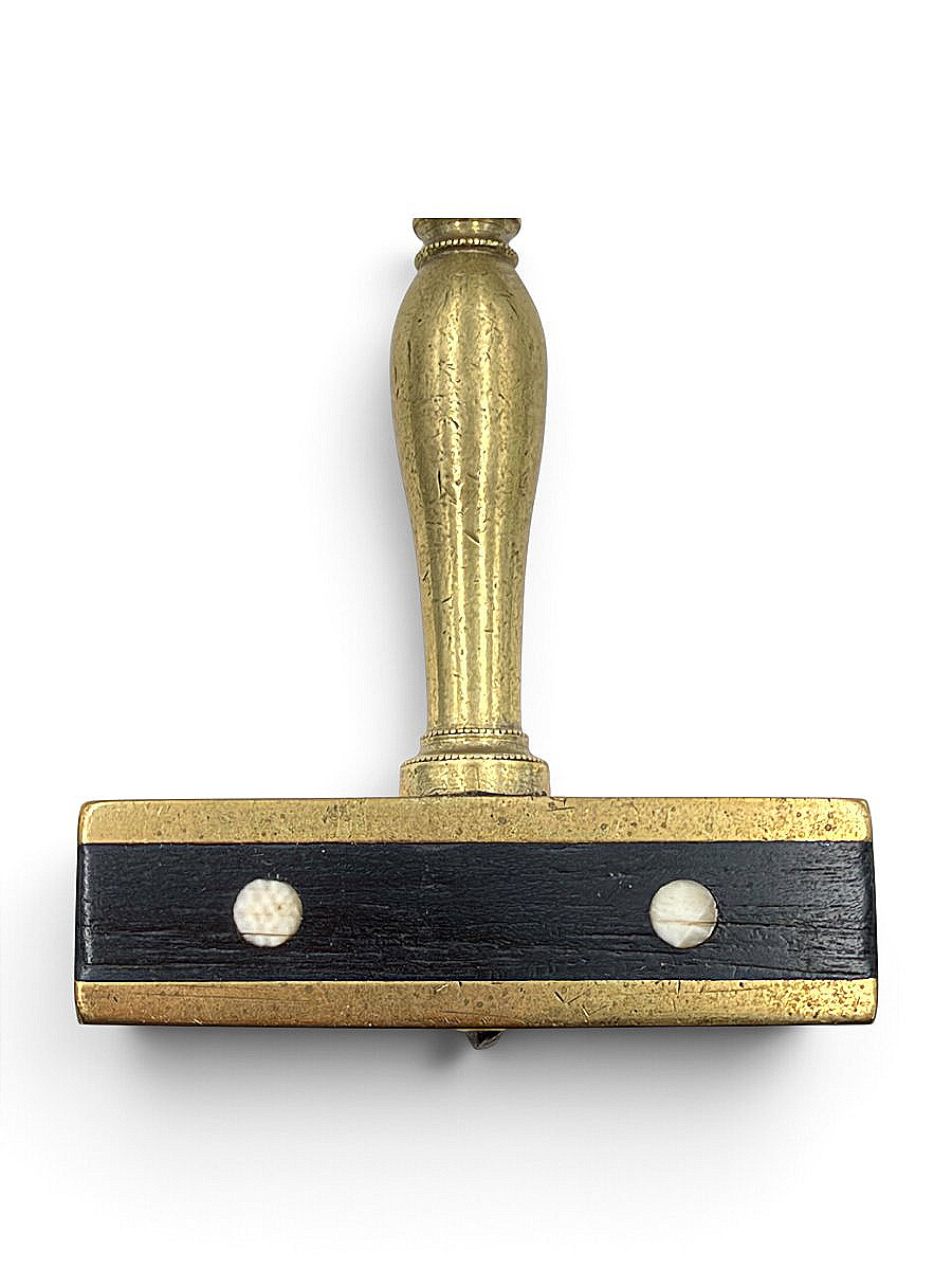 Glazier's Diamond Glass Cutter Made Of Brass And Blackened Wood - Antique Tool - 19th Century, Circa 1900-photo-1