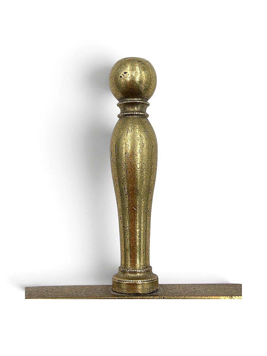 Glazier's Diamond Glass Cutter Made Of Brass And Blackened Wood - Antique Tool - 19th Century, Circa 1900-photo-2