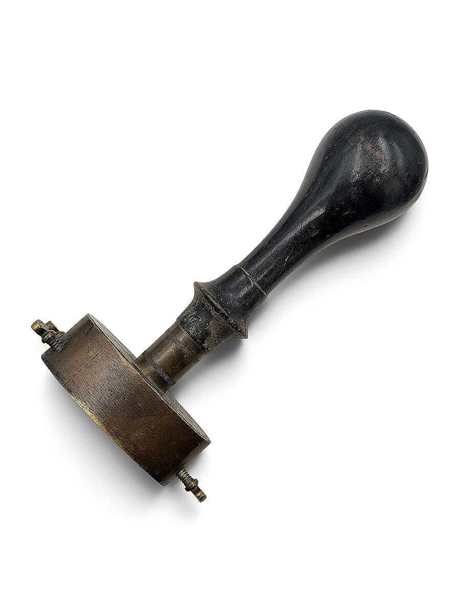 Tampon cachet de métier "Claude Bachellet Boucher Ain" - Bois et laiton - XIXe siècle vers 1900-photo-4