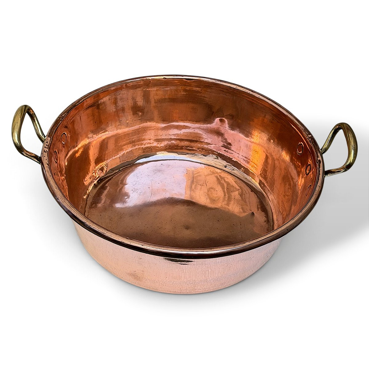Grande bassine à confitures en cuivre signé "E. Dehillerin" - Diamètre 50 cm - France - XIXe S.-photo-1