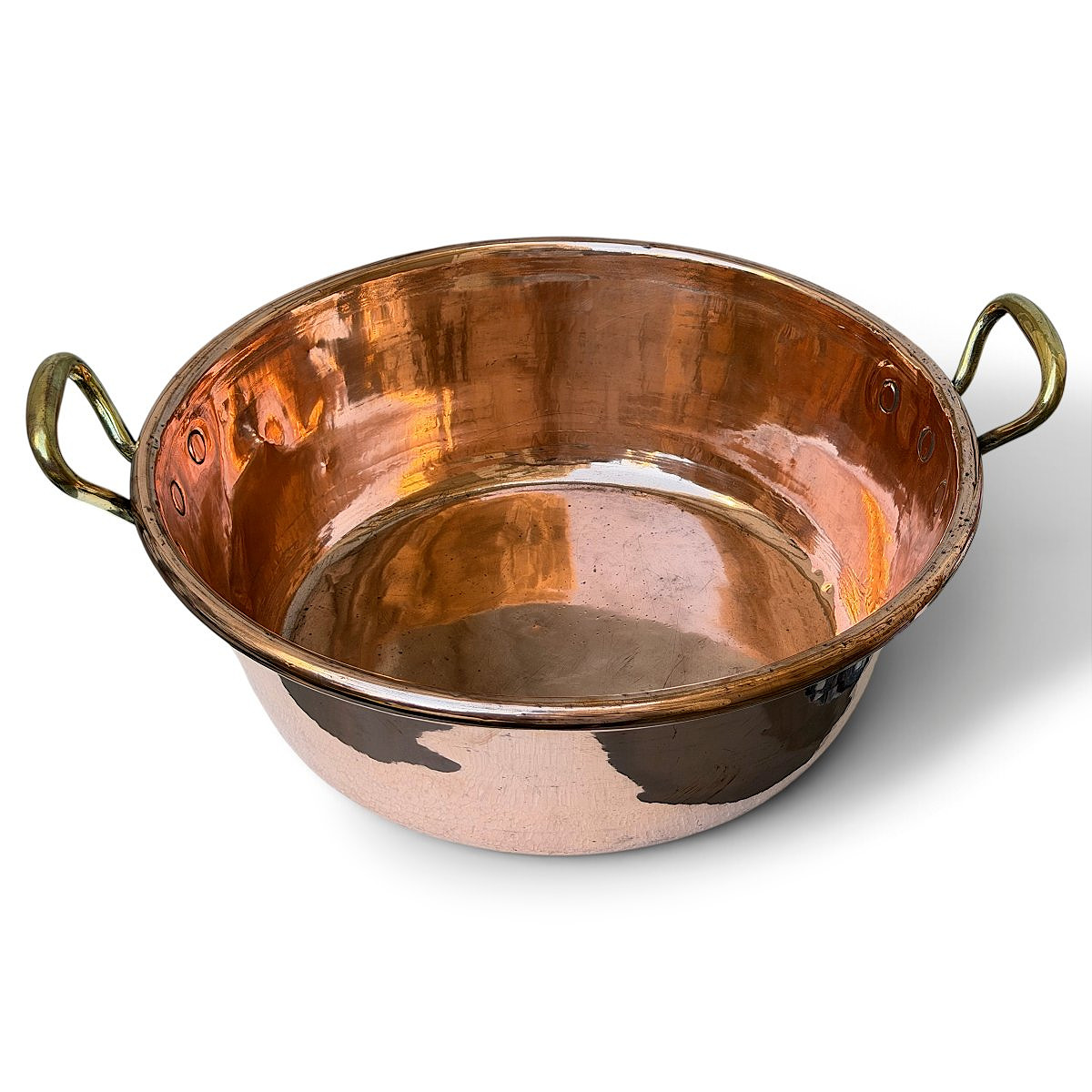 Grande bassine à confitures en cuivre signé "E. Dehillerin" - Diamètre 50 cm - France - XIXe S.