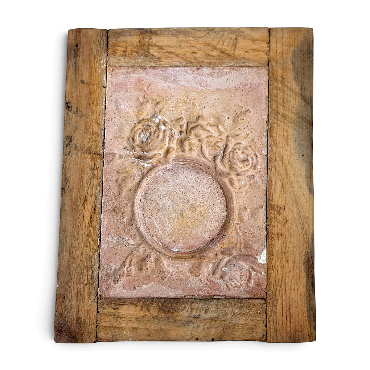 Pair Of Artisanal Plaster And Wood Molds With Rose Motifs—folk Art, Late 19th Century—circa 1900-photo-2