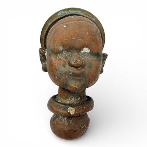 Moule de tête de poupée BELLA en Bronze – Objet de Curiosité – Vers 1970
