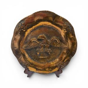 19th Century Bronze Dish Decorated With An Imperial Eagle In The Empire Style