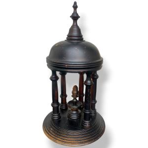 Turned Ebonized Wood Temple - Watch-holder - Souvenir Du Grand Tour - 19th Century