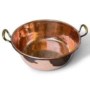 Large Copper Jam Bowl Marked "e. Dehillerin" - Diameter 50 Cm - France - 19th Century